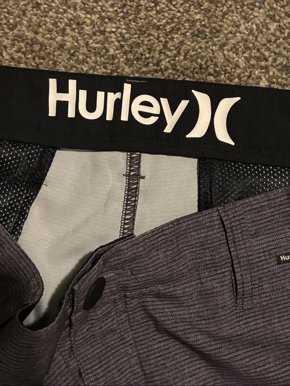 Hurley Men's Gray-Blue Flat Front Shorts